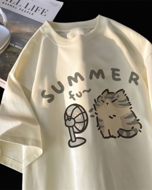 Summer Cat T-Shirt - Kawaii Clothes