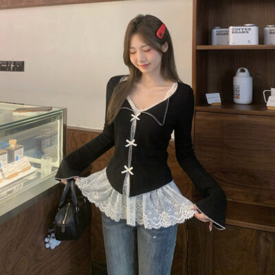 Two-Piece Bandage Dress - Korean Clothes