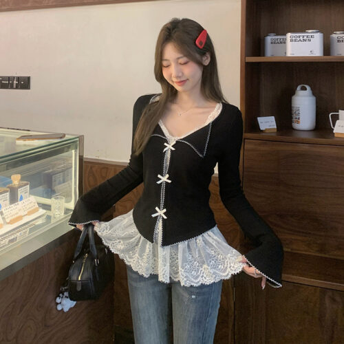 Two-Piece Bandage Dress - Korean Clothes