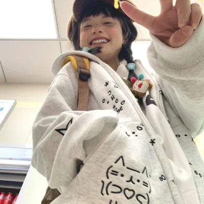 Y2K Kaomoji Neko Hoodie - Y2K Aesthetic