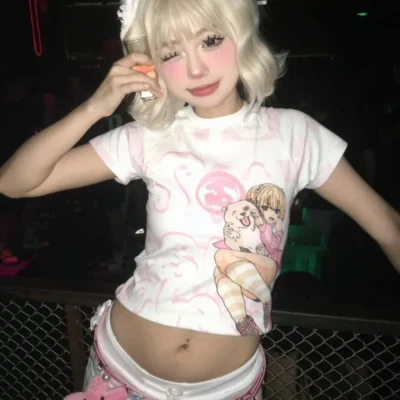 Short Pink T-shirt - Cutecore Aesthetic