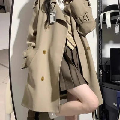 Loose Classic Trench Coat - Preppy Aesthetic