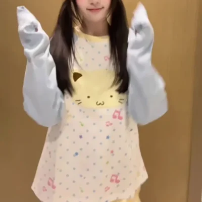 Harajuku Style Cat Sweatshirt - Jojifuku Aesthetic