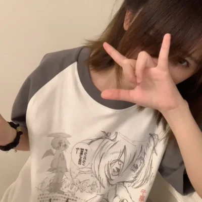 Contrast T-Shirt - Animecore Aesthetic