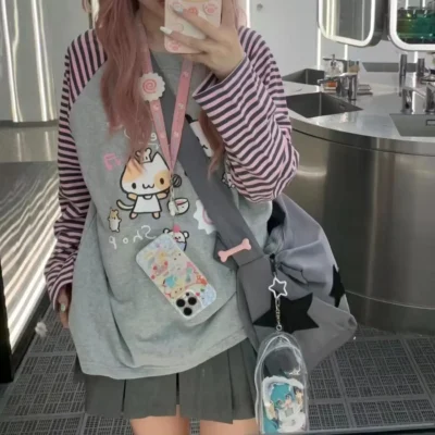 Cat Cafe Sweatshirt - Harajuku Aesthetic