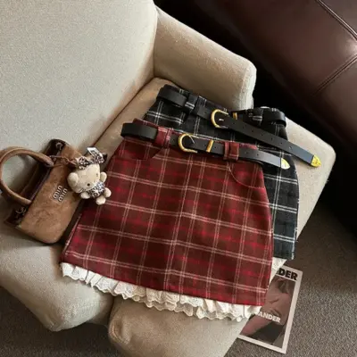 Plaid Mini Skirt - Preppy Aesthetic
