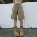 Y2K-Style Ripped Short Jeans - Grunge Aesthetic word3