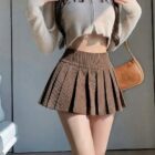 Pleated Corduroy Skirt - Preppy Aesthetic word1