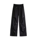 Rivet Design Loose Pants - Korean Aesthetic word1