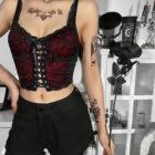Laced Wine Vest - Gothic Aesthetic word2