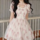 Floral Pink Dress - Cottagecore Aesthetic word2