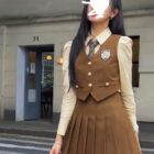 Korean Three-piece Suit - College Aesthetic word1