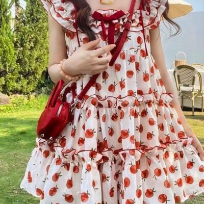 Lolita Apple Dress - Retro Aesthetic