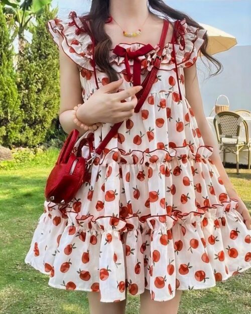 Lolita Apple Dress - Retro Aesthetic