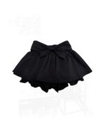 Black Bow Petit Skirt - Coquette aesthetic skirt, featuring a gathered tulle skirt and bow detail.