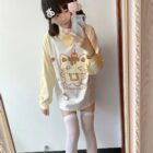 Pudding Cat Yellow T-Shirt word1