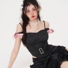 High Waist French Style Bow Skirt - Y2K Aesthetic word3