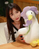 Kawaii Molly the Little Flower duck plushie toy, a soft and adorable plush duck.