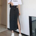 Denim Long Skirt - Korean Clothes word3