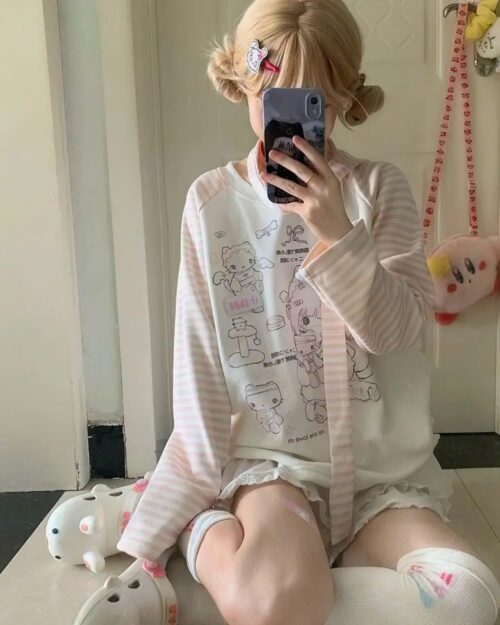 Nyanko Pink T-Shirt - Cutecore Aesthetic