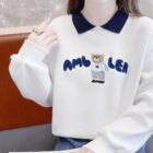 Loose Bear Sweatshirt - Korean Aesthetic word3