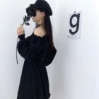 Solid Black Dress - Gothic Aesthetic word2