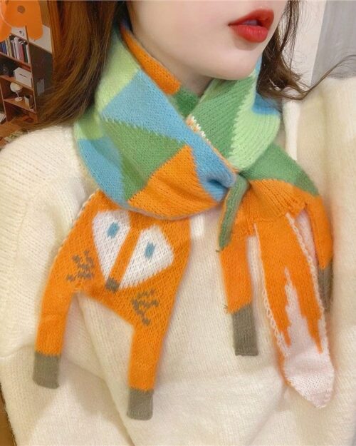 Cute Fox Scarf - Cottage Aesthetic