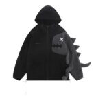 Harajuku Fluffy Cashmere Hoodie - Dino Edition word1