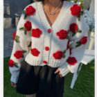 Thick Knitted Cardigan - Vintage Aesthetic word1