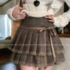 Laced Pleated Skirt - Korean Aesthetic word2