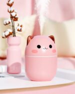 Pink kawaii cat humidifier aromatherapy machine with a cute design.