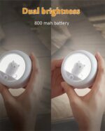 Kawaii cat lamp showing dual brightness modes with body activation.