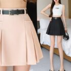 High Waist Casual Skirt - Korean Aesthetic word3