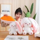 Kawaii Transformable Bunny Plushie - Carrot and Strawberry word3