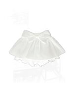 White Bow Petit Skirt - Coquette aesthetic skirt, featuring a ruffled hem and bow detail.