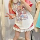 Printed Pink Kawaii T-Shirt - Cutecore Aesthetic word3