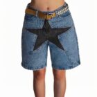 Loose Star Denim Shorts - Y2K Aesthetic word3