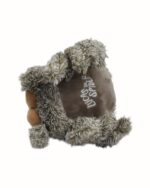 Lucas the Spider Plush – a brown, fuzzy spider plush toy with long legs and embroidered text.