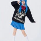Black Lucky Star Pullover Sweater - Animecore Aesthetic word3