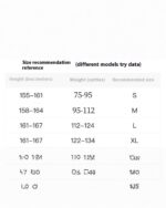 Size recommendation chart for the fairycore sleeve bow.
