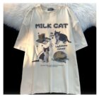 Milk Cat T-Shirt - Cutecore Aesthetic word2