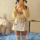 Pudding Cat Yellow T-Shirt word1