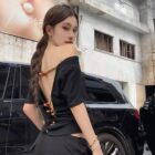 Off-shoulder Korean Top - Coquette Aesthetic word1