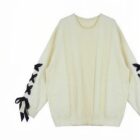 Bowed Loose Pullover - Korean Aesthetic word3