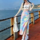 Denim Long Skirt - Y2K American Aesthetic word2