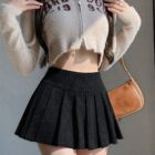 Pleated Corduroy Skirt - Preppy Aesthetic word1