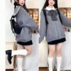 Sailor Collar Gray Jacket - Japanese Streetwear word3