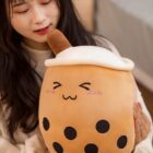 Cute bubble tea plushies, soft and huggable, featuring a kawaii design.