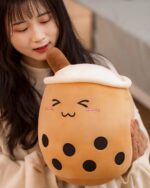 Cute bubble tea plushies, soft and huggable, featuring a kawaii design.