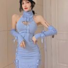 Sleeveless Hollow-out Dress word1